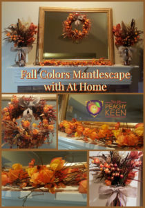 With At Home, you can bring Fall Colors easily into your home. This mantlescape is the perfect way to extend the colors from early in the season all the way through to Thanksgiving! - Just Peachy Keen with the Peachy Queen www.stayinpeachy.com